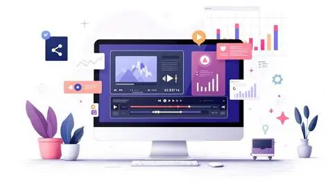 Computer screen video playback captions multiple audio tracks data analytics