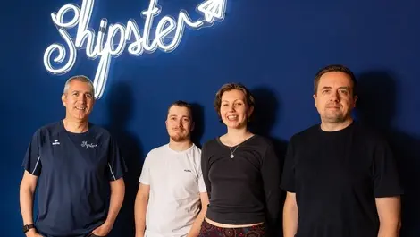 shipster ltor damian donnelly coo phillip smyth senior develope r and rachel bircher head of support tony cheetham founder and md