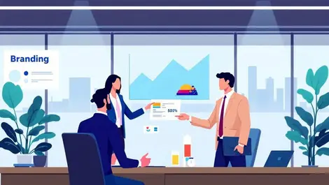 Australian office business people discussing branding charts limited investment