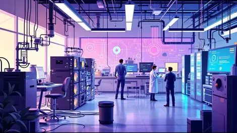 Scientists uk modern laboratory quantum computers advanced equipment innovation